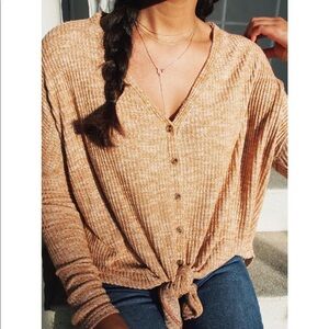 Out From Under Jojo Oversized Button Front Top